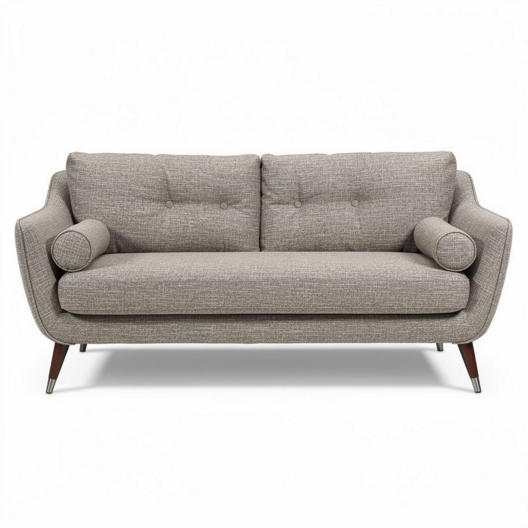 Canapé en tissu gris clair avec coussins intégrés 180 x 85 x 80cm