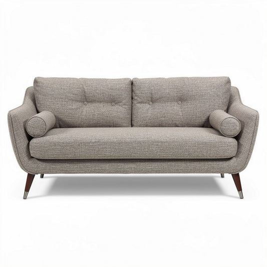 Canapé en tissu gris clair avec coussins intégrés 180 x 85 x 80cm
