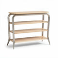 Meuble de rangement en bois et métal 120 x 30 x 80cm avec étagères ouvertes