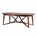 Table en bois marron rectangulaire avec pieds en croix 200 x 100 x 75cm