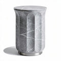 Table d'appoint en marbre gris avec finition métallisée 30 x 30 x 45cm