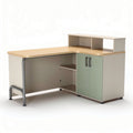 Bureau d'angle en bois et métal avec rangement 160 x 75 x 120cm