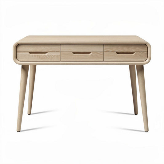 Bureau en bois clair avec trois tiroirs dimensions 100 x 50 x 75cm
