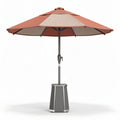 Parasol de jardin en aluminium 270 x 270 x 250cm couleur terracotta avec base en béton
